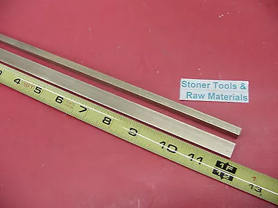 2 Pieces 1/4  X 1/2  C360 BRASS FLAT BAR 12  Long Solid .25  Mill Stock H02 • $21.69