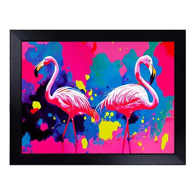 Flamingo Splash Vol.1 Abstract Lap Tray Cushioned Bean Bag Padded TV Dinner Desk • £29.95