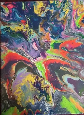 Abstract Modern Art Acrylic On Canvas 16 X 12 In • $30