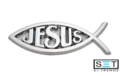 3D Chrome Emblem Jesus Christian Fish Symbol Ichthus Decal Badge Car Truck SUV • $7.59