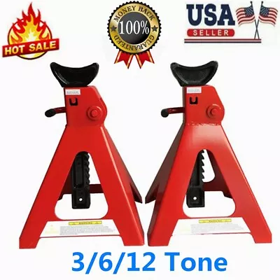 3/6/12 Ton Set Of 2 Jack Stands  Ratcheting Locking Adjustable Automotive Tool • $47.49