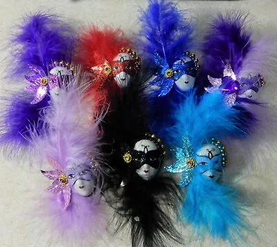 Lady Face Mardi Gras Pin 7 Colors • $3