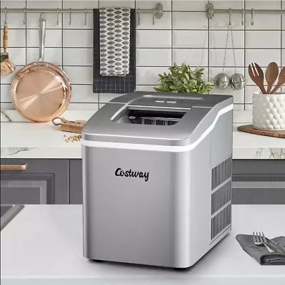 Portable Ice Maker Machine Countertop 26Lbs/24H Self-cleaning W/ Scoop Silver • $115.96