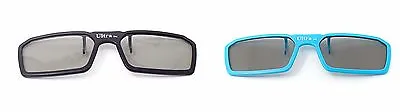 2 Pairs Of Clip On 3D Glasses Blue Black Polorised For Use With LG Tvs Cinema UK • £9.99