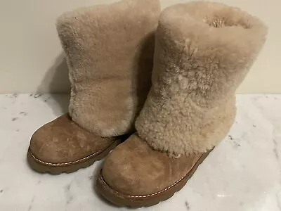 UGG Maylin Chestnut Sheepskin Shearling Cuff Boots 3220 Women's Size 5 • £38.57