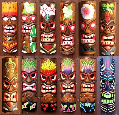 £17.90 • Buy Tiki Bar Mask Sign 50cm Decoration Wall Hanging Mask Accessories Wood Carving