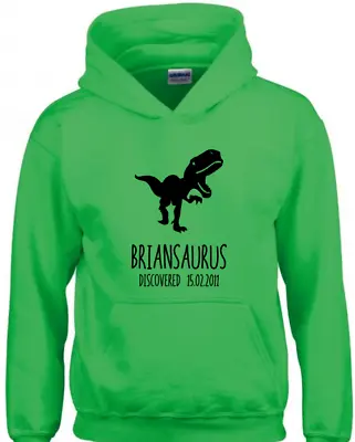 £14.69 • Buy Dinosaur Personalised Hoodie Kids Boys Girls Hoodies Dinosaur Kids Sweatshirt