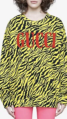 100% Authentic GUCCI Oversized Zebra Print Sweatshirt $1280+Tax Size: XS • $680
