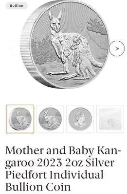 2023 Mother And Baby Kangaroo Piedfort 2oz Silver Coin /out Of Stock / • $119