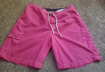 Merona Mens Board Shorts XL Hot Pink Beach Pool Summer Pockets • $9.99