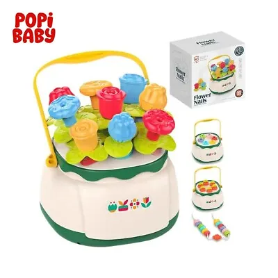Flower Garden Building Montessori Toy Set Shape Sorting Matching Toy For Toddler • $24.98