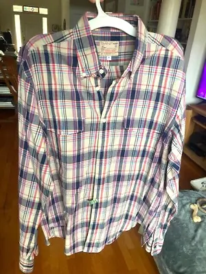 Gant Rugger Mens Plaid Madras Shirt-cotton-size Medium-long Sleeve-india Made • $12.99