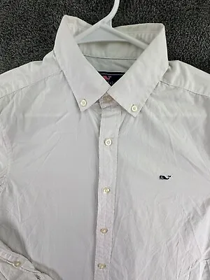 Vineyard Vines Long Sleeve Button Up Shirt Men’s Small Whale Shirt White Adult • $15.23