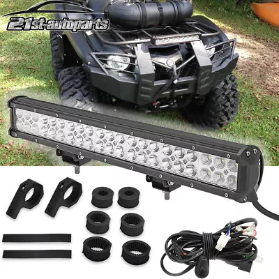 For Yamaha Raptor GRIZZLY Bumper Hold 20  LED Light Bar Clamp Round Roll Bar Kit • $61.63