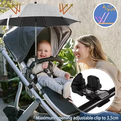 Baby Stroller Umbrella 360° UV Protection Pram Umbrella Universal Baby Stroller • $79.99