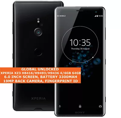 $659.13 • Buy SONY XPERIA XZ3 H8416/H9493/H9436 4/6gb 64gb Single/Dual Sim 19MP 4G Smartphone