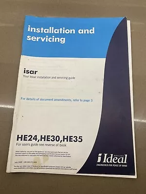 Ideal Isar Boiler Installation Servicing And User Book Blank Commission Page 59 • £4.95