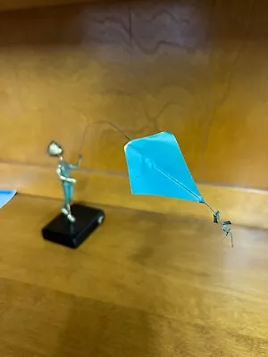 Malcolm Moran Brass Boy Flying A Blue Kite • $199