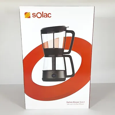 SOLAC SMD-277E SIPHON BREWER 3-in-1 VACUUM COFFEE MAKER TEA & WATER BOILER! BN! • $89.99