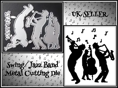 Silhouette Swing Band Metal Cutting Die Jazz Stencil Crafts Card Making DIY UK • £5.40