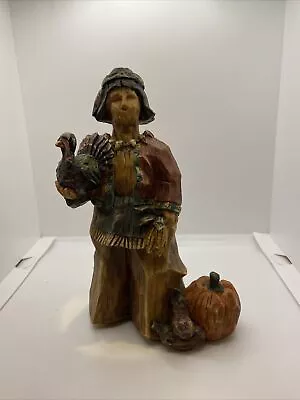 Thanksgiving Native American Figure With Turkey • £15