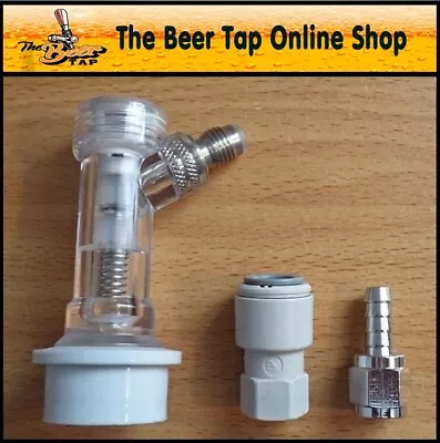 £10.81 • Buy Corny Keg Gas Ball Lock Disconnect - Check Valve - JG 3/8  Push-Fit Or 1/4  Barb