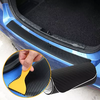 Car Accessories Rear Bumper Protector Guard Trim Cover Carbon Fiber Sticker+Tool • $9.75