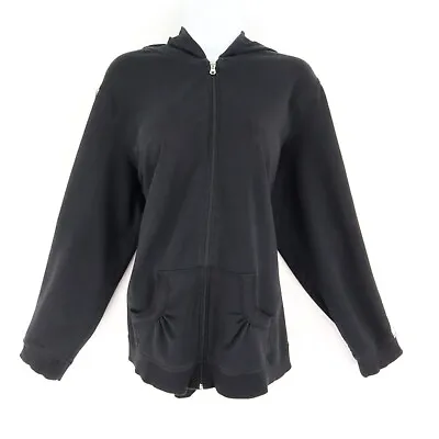 Made For Life Full Zip Activewear Jacket Womens Size XL Black Hoodie Pockets • $12.79
