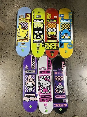 Girl Skateboards Sanrio Tokyo Speed Set Of 7 Hello Kitty Carroll Skateboard Deck • $575