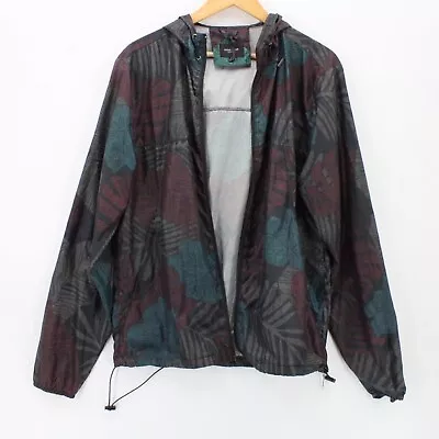 Resolution Perfomance Windbreaker Jacket Mens Black Floral Pattern Lightweight M • $14.30