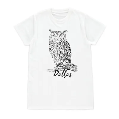 £14.99 • Buy Custom Name Owl T Shirt Vegan Personalised Animal Bird Gift Womens Mens Tee Top