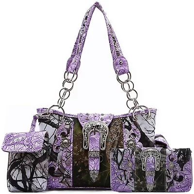 Camouflage Buckle Concealed Carry Purse Handbag Women Shoulder Bag Wallet Pouch • $49.95