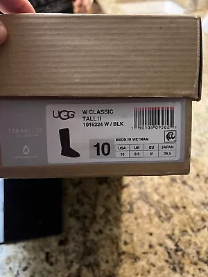 UGG Womens Classic Tall II Boot Black Size 10 M With Box • $49.99