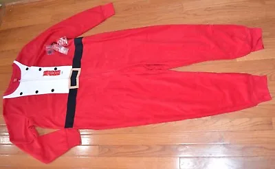 ADULT ONE PIECE PJ's Fleece Jammies For Families Womans XL Santa Suit Pajamas • $29.99
