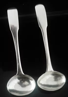 Pair Scottish Provincial Silver Salt Spoons Alex Cameron Of PERTH C.1830 • £69.95