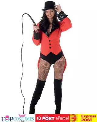 Ladies Red Ringmaster Ringmistress Circus Halloween Fancy Costume Jacket • $34.20