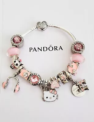 Pandora Charm Bracelet With 925 Silver Disney & Hello Kitty Charms (19cm/7.5 ) • $117.93