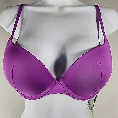 H&M Super Push Up Swimsuit Bikini Top Purple 34C Padded Adjustable Underwire  • $12