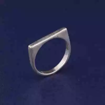 Signet Square Thin Ring 925 Sterling Silver Stackable Beautiful Men's Ring AK519 • $13.77