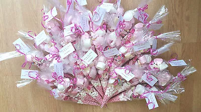£1.30 • Buy Pink  Pre-filled Sweet Cones Party Bags Favours Personalised Christening Wedding
