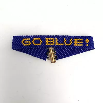 Handmade GO BLUE! Bracelet - Peyote Stitch W-Miyuki Glass Delica Seed Beads • $19.99