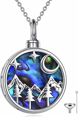 Urn Necklace For Ashes Sterling Sivler Abalone Shell Cremation Jewelry For Ashes • $110.62