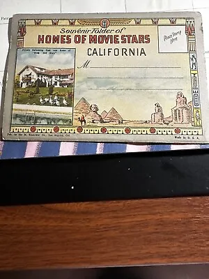 Vintage Postcard Souvenir Folder Homes Of The Movie Stars Rare (1923) • $20