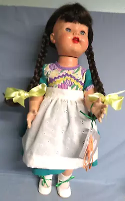 Vintage IDEAL 1951 Saucy Walker 22  HARD PLASTIC Doll PRETTY DRESS FLIRTY EYES. • $18.99