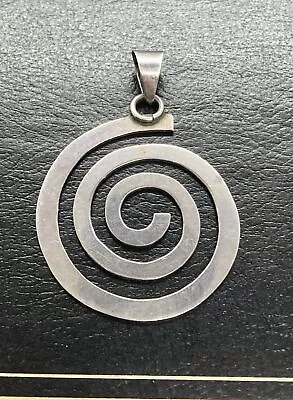 925 Sterling Silver Vintage Spiral Pendant ATI Mexico Large 13 Grams • $24.95