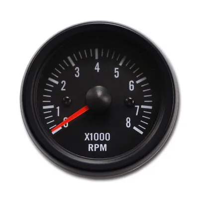 VD Vintage 52mm 2-1/16  Electrical Tachometer 8000 RPM Gasoline Black Bezel • $36.99