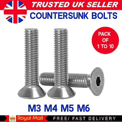 £0.99 • Buy M3 M4 M5 M6 Countersunk Bolts Allen Key Socket Screws Stainless Steel Din 7991