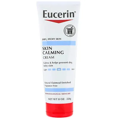 Eucerin Skin Calming Fragrance Free Creme  8 OZ Skincare Piel Crema Itchy • $8.99