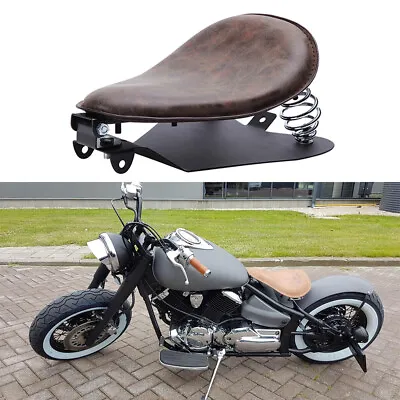 Motorcycle Bobber Spring Solo Seat W/Base Saddle For Harley Softail Springer • $57.99