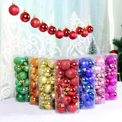 36pc Christmas Tree Balls Baubles Glitter Hanging Xmas Party Ornament Decor Home • $14.89